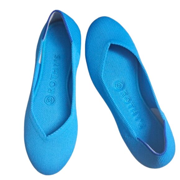 Rothy's Shoes - Rothy's The Flat Peacock Blue Round Toe Ballet Flats SZ 6 Retired Color Like New